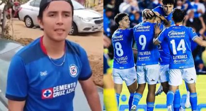 Fanático de Cruz Azul rescata su auto entre los escombros que dejó el Huracán John en Acapulco