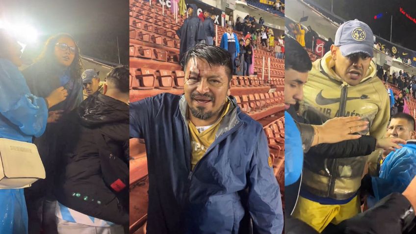 Aficionados del América agreden a seguidores de Pumas en pleno Estadio | VIDEO
