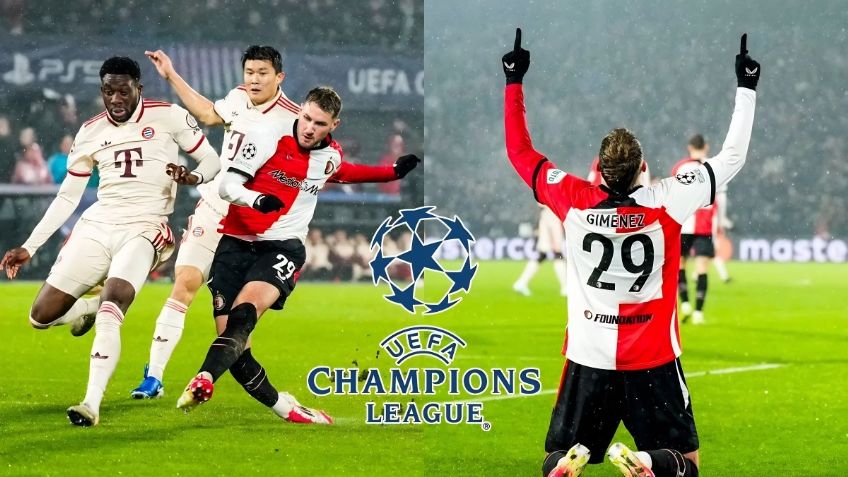Santiago Giménez le da el triunfo al Feyenoord sobre el Bayern Múnich en Champions League