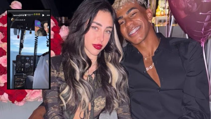 Lamine Yamal y Nicki Nicole disfrutan de un vuelo en helicóptero ¿Y su lesión? | VIDEO
