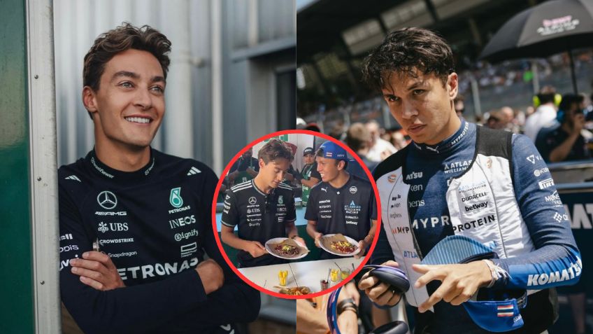 George Russell y Alex Albon preparan tacos de pastor y carne asada, al estilo lucha libre