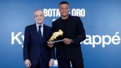 Foto ilustrativa de la nota titulada: Kylian Mbappé recibe la Bota de Oro; se une a Hugo Sánchez y Cristiano Ronaldo en el Real Madrid