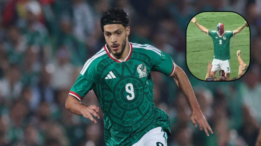 Raúl Jiménez festeja con máscara de lucha libre tras anotar en el juego México vs Paraguay | VIDEO