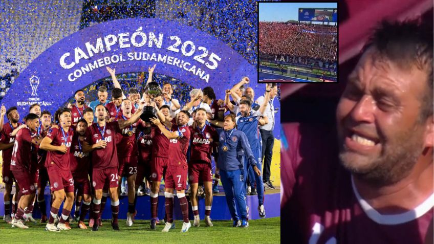 Afición de Lanús llora y canta, "Jurabas Tú", en conquista de la Copa Sudamericana | VIDEO
