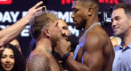 Así fue el intenso careo entre Jake Paul y Anthony Joshua en el pesaje previo a su pelea | VIDEO