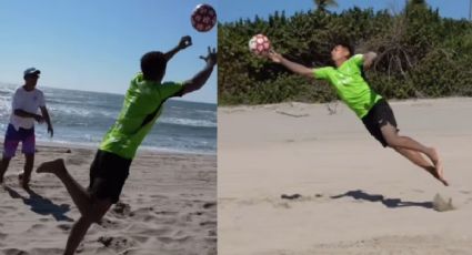 Jorge Campos entrena a su hijo en Acapulco ¿Heredero del arco tricolor? | VIDEO