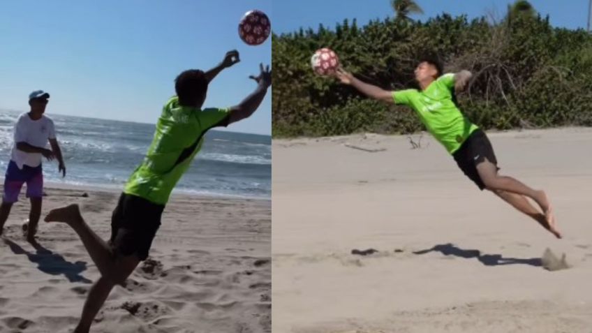 Jorge Campos entrena a su hijo en Acapulco ¿Heredero del arco tricolor? | VIDEO