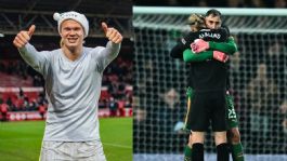 Foto que representa a La irónica broma de Haaland a Donnarumma tras dar el peso con Manchester City en Navidad