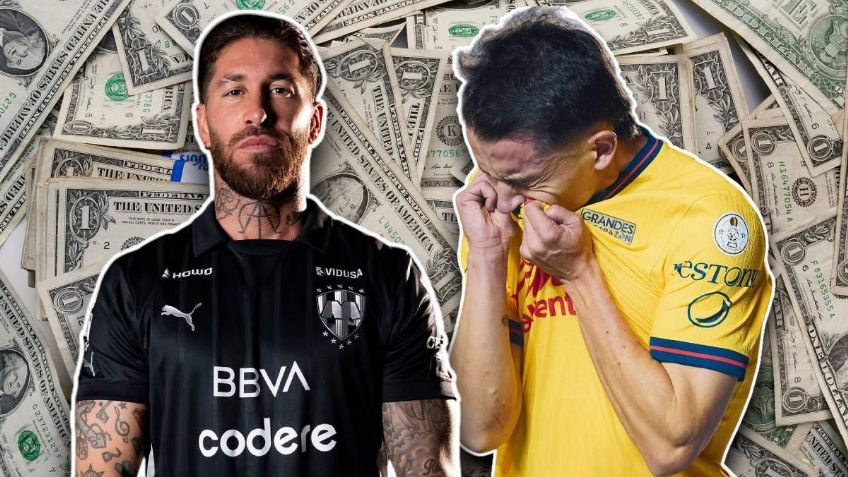 Mientras Sergio Ramos gana 4 millones con Rayados, lo que cobra Álvaro Fidalgo en América