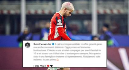 Theo Hernandez lamenta su dolorosa expulsión con el Milan en Champions League: "Pido perdón"