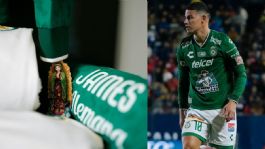 Foto que representa a James Rodríguez sorprende al llevar una Virgen de Guadalupe al Necaxa vs León