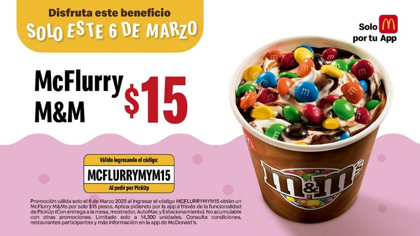 ¡No te pierdas esta oportunidad única! Disfruta de un delicioso McFlurry M&M