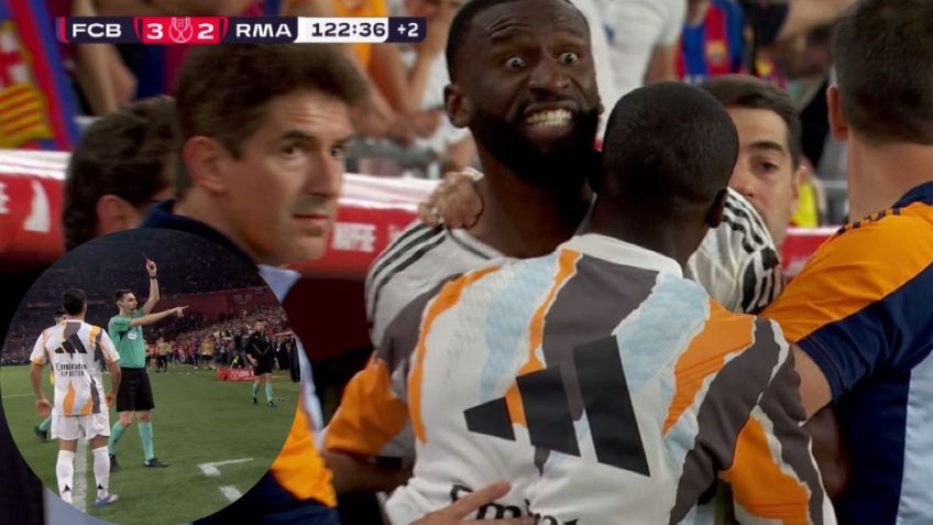 Así fue la agresión de Rüdiger al árbitro en la Final de la Copa del Rey; hubo 3 expulsados | VIDEO