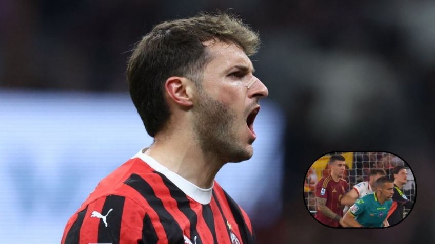 Santiago Gimenez, expulsado del Roma vs Milan tras polémico codazo a Gianluca Mancini | VIDEO