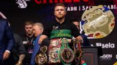 Foto ilustrativa de la nota titulada: Canelo Álvarez obtiene cinturón de oro conmemorativo tras vencer a William Scull | VIDEO