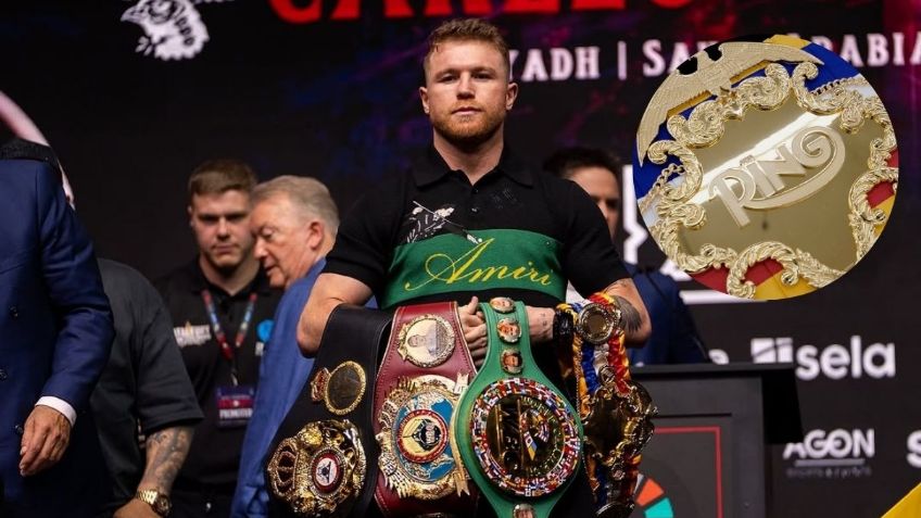 Canelo Álvarez obtiene cinturón de oro conmemorativo tras vencer a William Scull | VIDEO