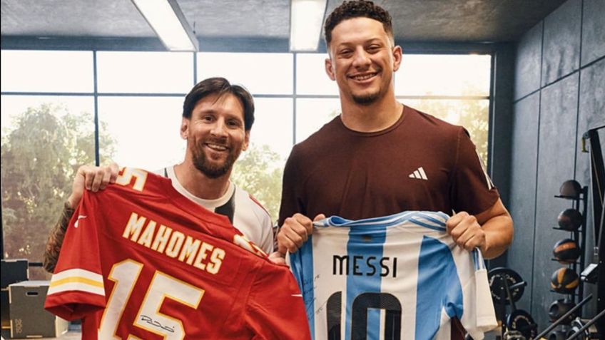 Lionel Messi y Patrick Mahomes intercambian jerseys tras entrenamiento conjunto | VIDEO