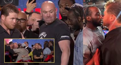 Canelo y Crawford llegan a los empujones tras picante careo en Nueva York | VIDEO