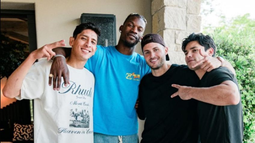 Santiago Gimenez y Edson Álvarez juegan con Jimmy Butler, estrella de la NBA 2025 | VIDEO