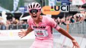 Foto ilustrativa de la nota titulada: Isaac del Toro escala 91 sitios en ranking mundial, tras brillar en el Giro de Italia 2025