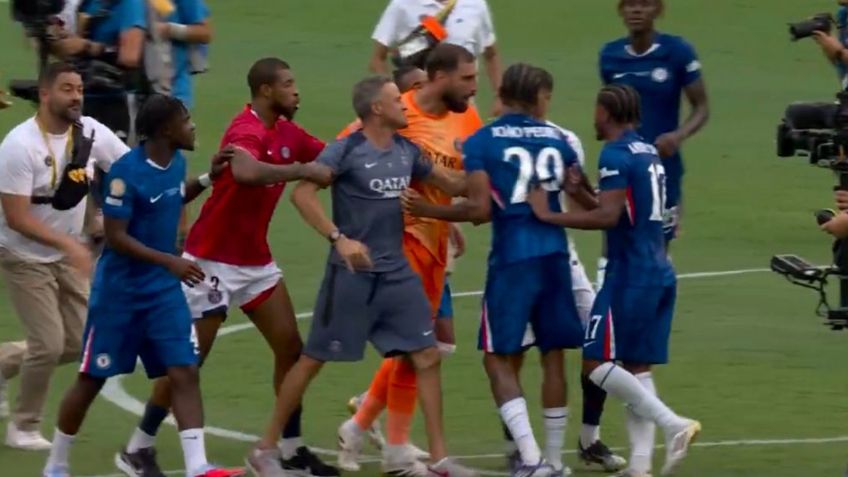 Mundial de Clubes 2025: Luis Enrique pierde la cabeza y empuja a Joao Pedro tras el Chelsea vs PSG
