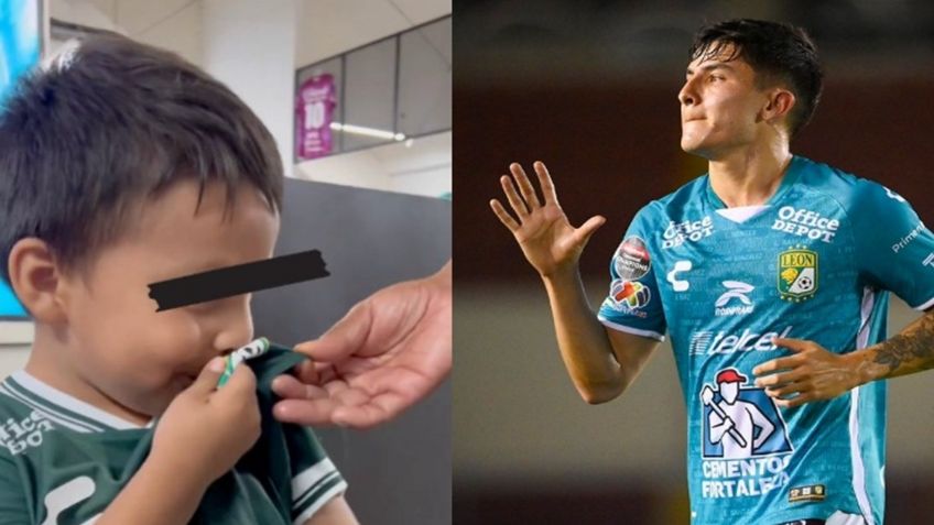 Iván Moreno, jugador de León, conmueve al regalarle a "Jaimito" una playera del equipo | VIDEO