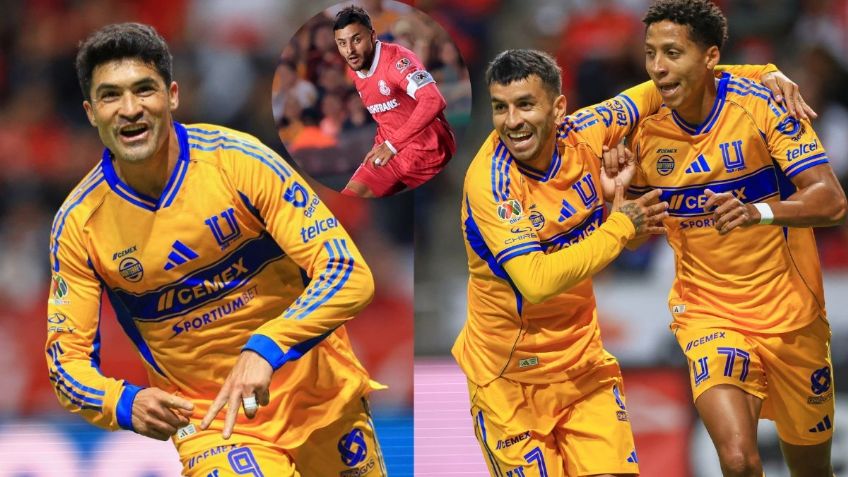 Con doblete de Nico Ibáñez, Tigres logró triunfo agónico frente a Toluca para abollar su corona