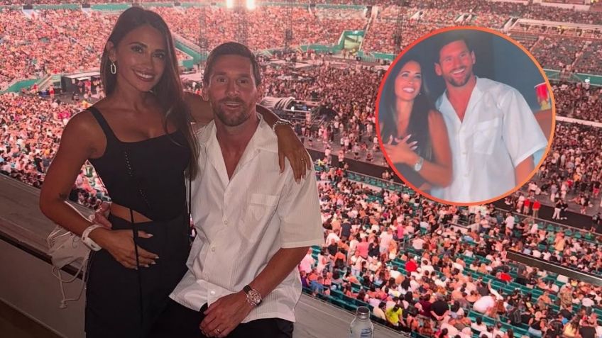 Kiss cam capta a Lionel Messi y Antonela Roccuzzo en concierto de Coldplay en Miami | VIDEO