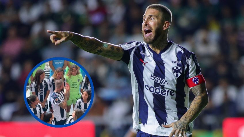 Sergio Ramos se roba la atención en foto oficial de Rayados; bromeó con el equipo femenil | VIDEO