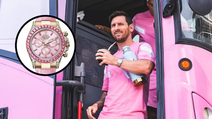 Messi presume exclusivo reloj "Barbie" de valor MILLONARIO, elaborado con oro y zafiros
