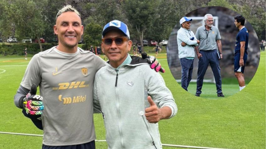 Jorge Campos se reunió con Keylor Navas y JJ Macías en su visita a Pumas | FOTOS
