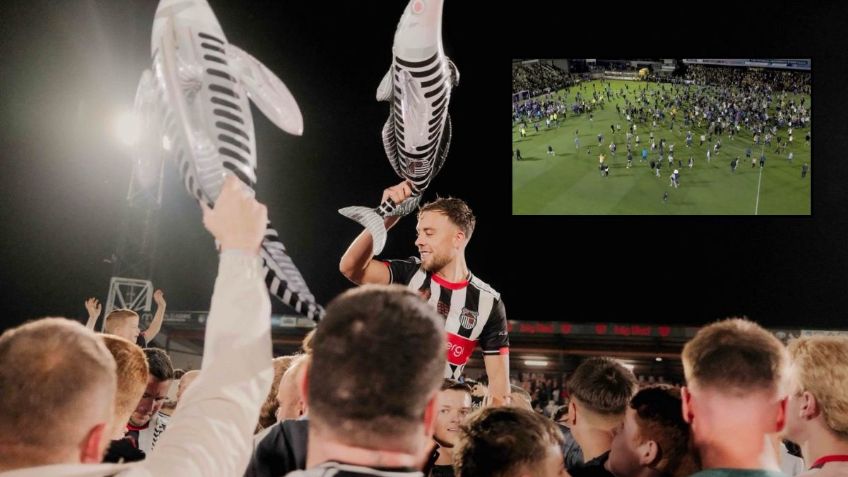 Afición del Grimsby Town invadió el campo para festejar tras eliminar al Manchester United | VIDEO