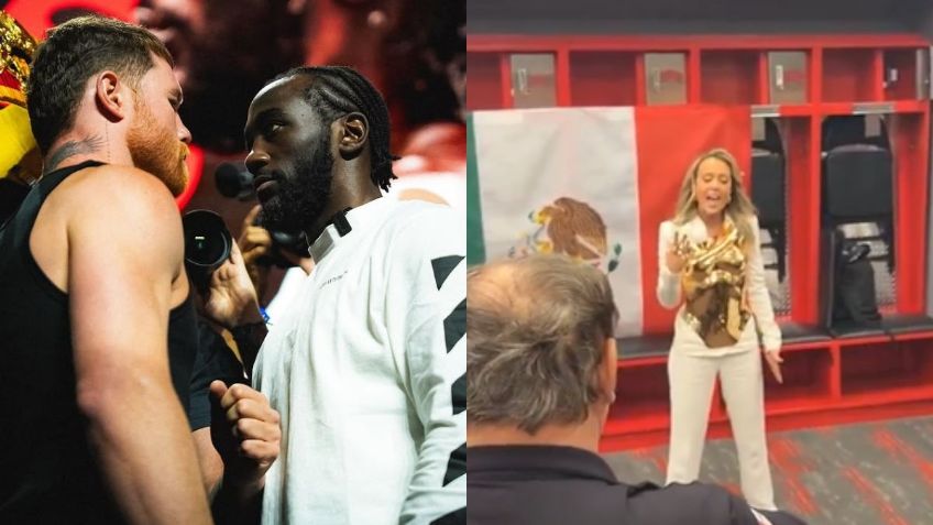 Fey sí canto el Himno de México, pero en el vestidor de Canelo Álvarez | VIDEO