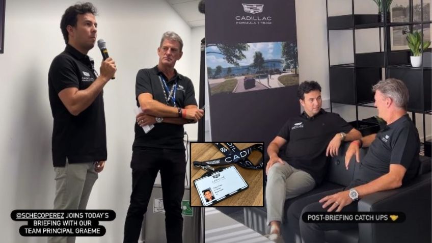 Checo Pérez motivó a sus compañeros de Cadillac con un discurso; ya presumió su gafete