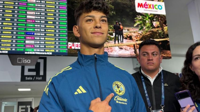 Thiago Espinosa aterriza en la CDMX para reportar con América: "Llegó al más grande de México"