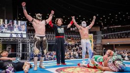 Foto que representa a CMLL: Místico y Máscara Dorada brillan en el arranque de la Fantasticamanía 2026 en Japón