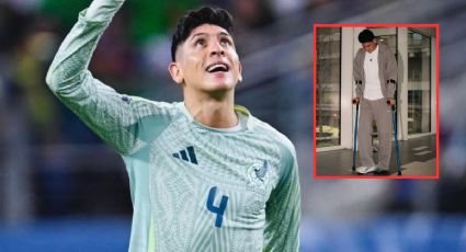 Edson Álvarez reaparece en muletas tras operación; comparte FOTOS de su rehabilitación