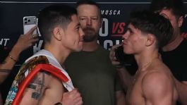 Foto que representa a Brandon Moreno y Lone’er Kavanagh dan el peso y se declaran listos para UFC México 2026