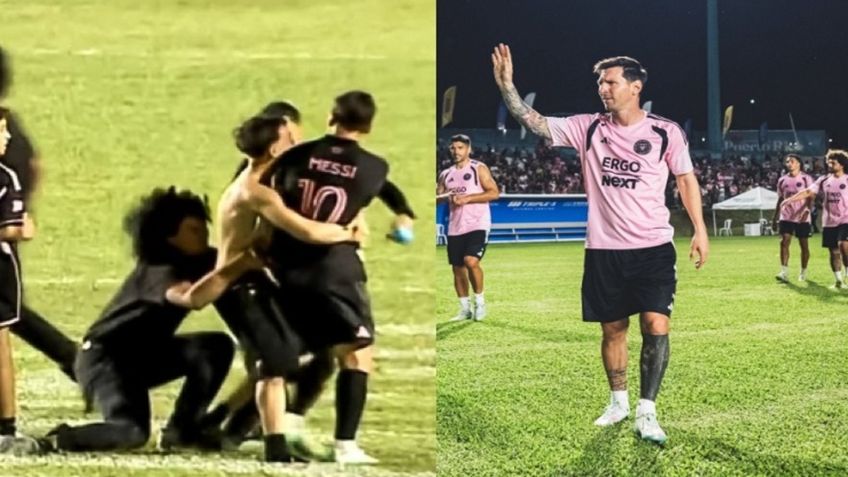 Taclean a Lionel Messi en Puerto Rico tras invasión de fans en el campo | VIDEO