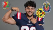 Foto ilustrativa de la nota titulada: Super Bowl LX: ¿América o Chivas? Andy Borregales, de Patriots, revela su equipo mexicano favorito