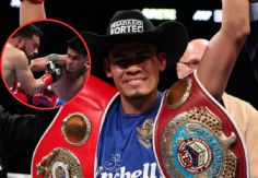 Foto ilustrativa de nota Vaquero Navarrete unifica títulos Superpluma OMB y FIB ante Sugar Núñez por TKO; ¿irá por otro?