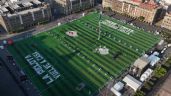 Foto ilustrativa de la nota titulada: Así fue la clase masiva de fútbol en el Zócalo CDMX; México rompió Récord Guinness