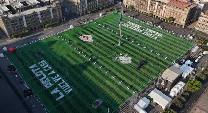 Así fue la clase masiva de fútbol en el Zócalo CDMX; México rompió Récord Guinness