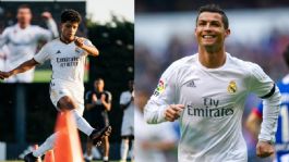 Foto que representa a Captan a Cristiano Ronaldo Jr. en entrenamientos del Real Madrid; ¿Emulará a su padre?