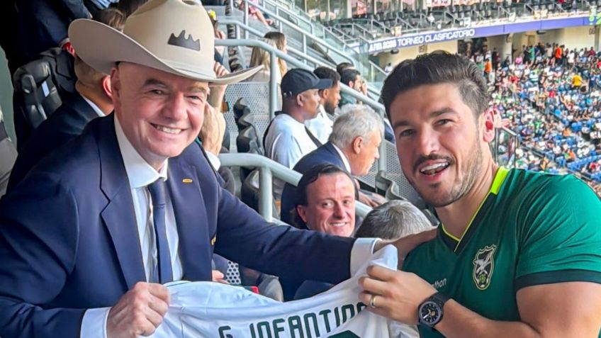 Samuel García regala jersey de México a Gianni Infantino; presentó mascota mundialista de Monterrey