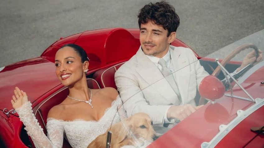 Charles Leclerc y Alexandra Saint Mleux se casan y celebran recorriendo Mónaco en Ferrari