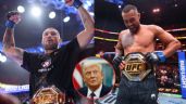Foto ilustrativa de la nota titulada: UFC 327: Carlos Ulberg conquista el título Semipesado ante la mirada de Donald Trump