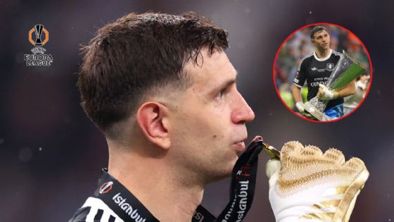 Foto de: Dibu Martínez, de ganar la Europa League con un dedo roto a imponer una hazaña en el futbol