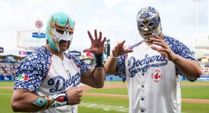 ¡Del CMLL a la MLB! Máscara Dorada y Xelhua, invitados especiales de los Dodgers