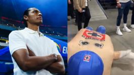 Foto que representa a Costalito hace “La Muertinha” frente a Joel Huiqui; ¿Cómo reaccionó el DT de Cruz Azul?